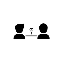 Poster - Vector icon of at least two people receiving items for actions and interactions