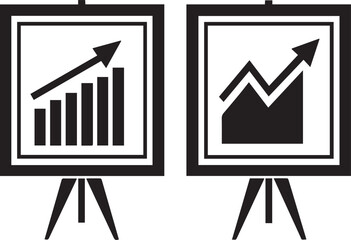 Poster - Simple Black and White Icon Set of Four Elements
