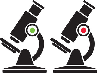 Poster - Microscope Silhouette Icon Set
