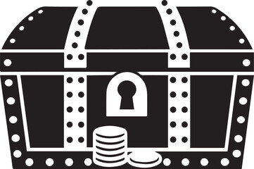 Poster - Treasure Chest Silhouette Closed with Lock
