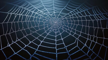 A 4K photo of spider web on a black background.