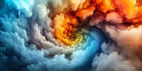 Poster - Abstract swirling colorful cloudscape digital art vibrant hues dynamic energy nature fantasy background design element