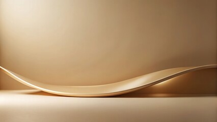Aufkleber - Elegant Golden Curve on Neutral Background A Study in Smooth Textures and Subtle Light