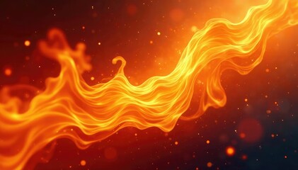 Wall Mural - fiery orange and yellow fireball background, abstract swirling flames perfect for fantasy, energy, h