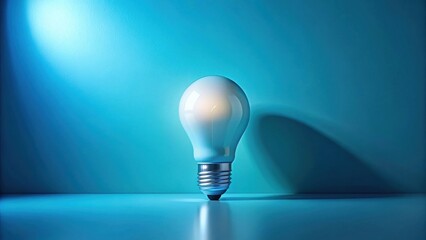 Poster - Illuminated Ideas A Glowing Lightbulb on a Smooth Surface Against a Teal Background