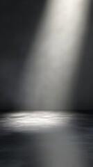 Poster - A stark contrast of light and dark with a dramatic beam of illumination cutting through the shadows eliciting a sense of mystery and atmosphere