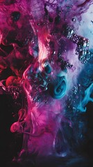 Poster - A captivating abstract painting with swirling multi colored fluid shapes and dynamic movement creating a visually striking and creative visual experience