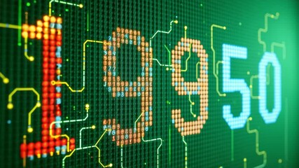 Poster - Large pixelated numbers 