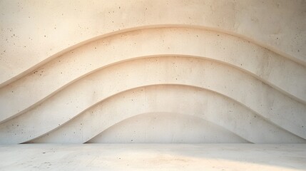 Poster - Abstract Beige Wave Pattern on Textured Wall