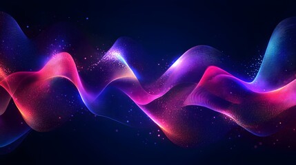 Poster - Abstract Parametric Design with Glowing Geometric Shapes for Futuristic Art and Decor