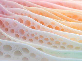 Poster - Abstract Pastel Wave Texture Background with Porous Cellular Structure