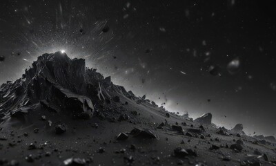 Wall Mural - Inky black canvas, diamond dust scattered across cosmic expanse,  glitter, night sky,  cosmic dust