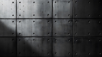 Poster - Concrete wall panels with holes and shadow play for architectural backgrounds and textures