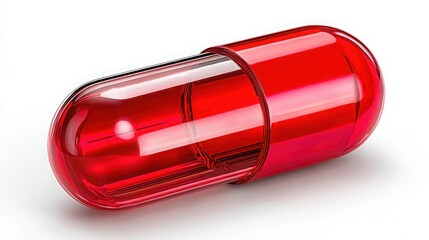Poster - Visual representation of a red pill as a business capsule icon reflecting strategic smart choices for executives