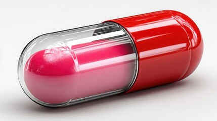 Poster - Business capsule icon featuring a red pill symbolizing smart decision-making and executive strategy in modern context