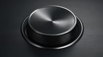 Poster - Sleek button on a black surface representing modern design and the concept of frictionless interaction and motion