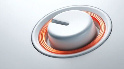 Poster - White button with red light symbolizing smart positioning dial icon concept for relevance and control