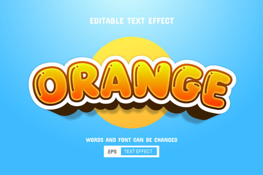 Orange text - editable 3d text effect