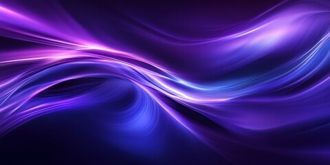 Aufkleber - Abstract purple and blue background with wavy lines, glowing light effects, and shadows. Abstract wave design for modern presentation or wallpaper