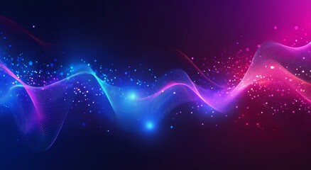 Aufkleber - Abstract digital background with blurred cyberpunk elements and neon light streaks, creating an atmosphere of futuristic technology and dynamic energy flow. purple, blue, and red
