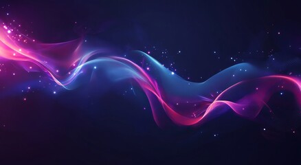 Aufkleber - Abstract digital background with blurred cyberpunk elements and neon light streaks, creating an atmosphere of futuristic technology and dynamic energy flow. purple, blue, and red