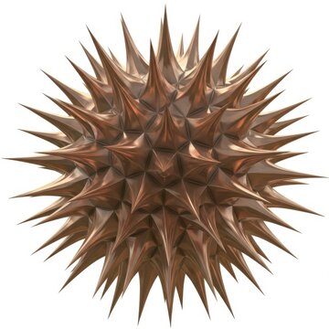 Abstract Bronze Spiked Sphere 3D Render