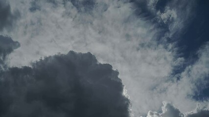 Wall Mural - Time-lapse of dramatic gray storm cloud expanding across a summer sky

