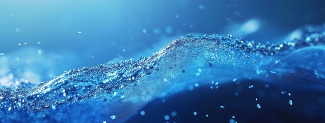 Aufkleber - Photo of a microphone with sound waves on a blue background, with space for text for a podcast banner or flyer design.