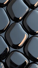 Poster - Dark Glossy Sphere Geometry Mirrored Loop Pattern