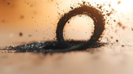 Poster - Dark Woven Ink Threads Forming Collapsed Tunnel Illusion