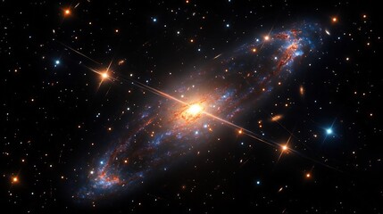 Wall Mural - spectacular galaxy with vibrant colors and bright light streams in deep space
