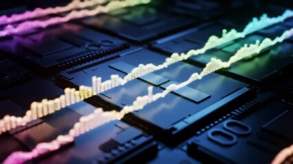 Poster - Abstract Data Streams Flowing Across Futuristic Circuitry
