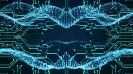 Poster - Abstract Digital Circuitry Animation with Glowing Blue Lines and Particle Effects
