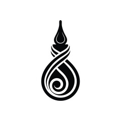 Poster - Abstract black and white spiral design featuring elegant flowing lines creating a unique and symmetrical composition