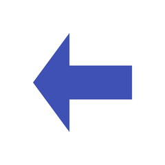 Poster - A simple blue arrow pointing towards the left direction on a white background in a minimalist style image