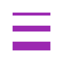 Poster - Three horizontal purple bars stacked vertically with varying widths on a white background plane view