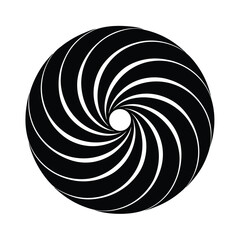 Poster - Abstract black and white spiral design resembling a vortex or optical illusion on a white background