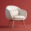 © Maria - Minimalist circular armchair pops boldly against a vivid red background