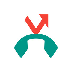 Poster - Illustration of a green phone receiver with a red arrow pointing upwards and to the right side