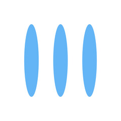 Poster - Three light blue circles aligned horizontally on a white background with equal spacing between each circle