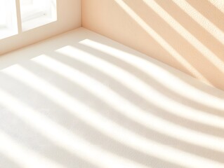 Poster - Minimalist Interior with Sunlight Stripes and Earth Tones