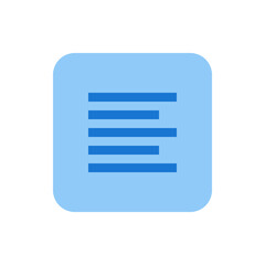 Poster - Light blue rounded square containing horizontal blue lines representing a list or menu interface icon