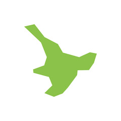 Poster - Illustration of an abstract green landmass with angular edges on a white background in a simple style