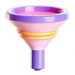 Poster - A colorful funnel with a modern design featuring purple, pink, and orange colors, set against a bright background.