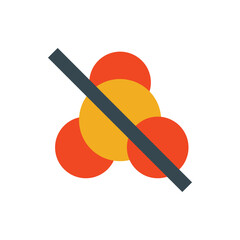 Poster - A graphic featuring three overlapping circles in orange and yellow with a dark gray bar diagonally across it