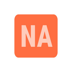 Poster - Illustration of a rounded rectangle with the letters na in a light peach color on a peach background