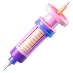 Poster - A colorful and modern syringe design featuring smooth curves and vibrant hues.