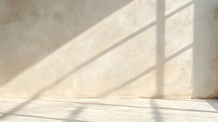 Poster - Pale Beige Concrete Wall with Subtle Light and Window Shadows