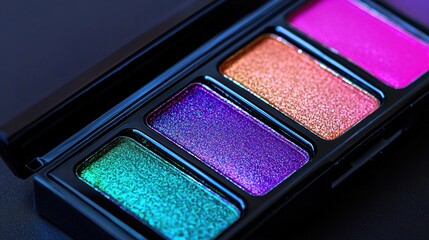 Poster - Close up of a cosmetic eyeshadow palette with various colors