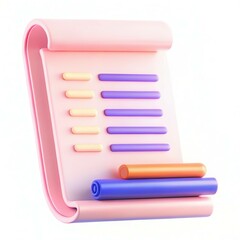 Poster - A stylized notepad with colorful segmented bar illustrations, showcasing vibrant design elements.